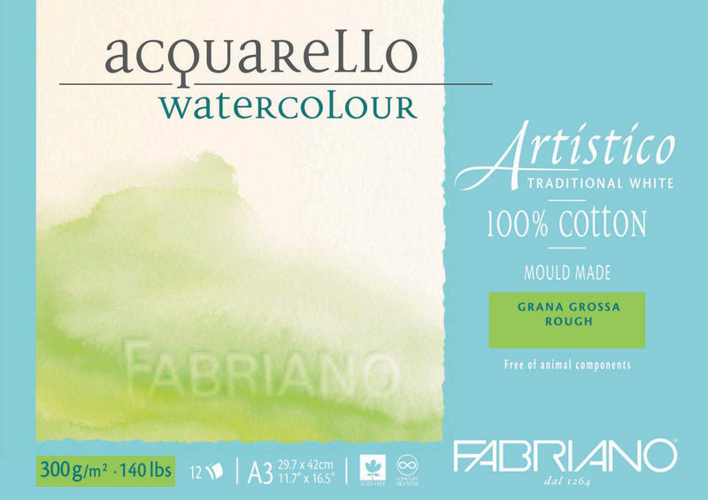 Fabriano Artistico Water Colour Pads - ROUGH 300gsm - A3