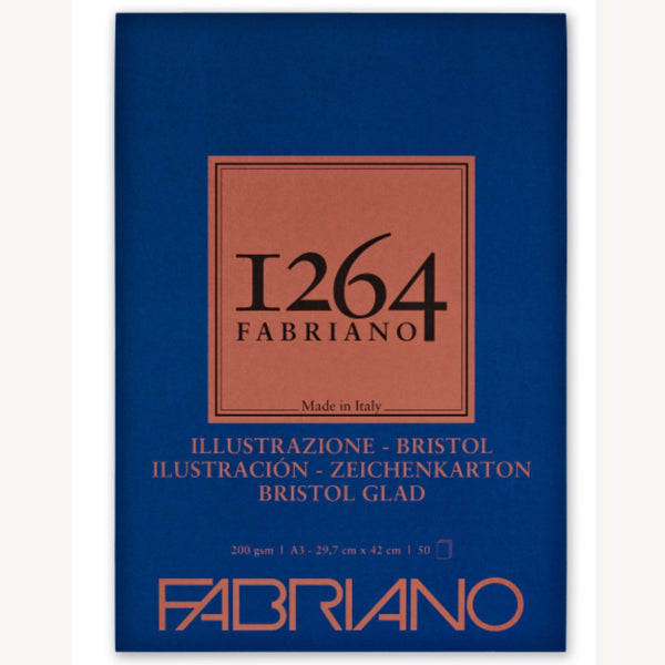 Fabriano 1264 Bristol Pad A3 50 sheets - 300gsm - Extra Smooth, Extra White 