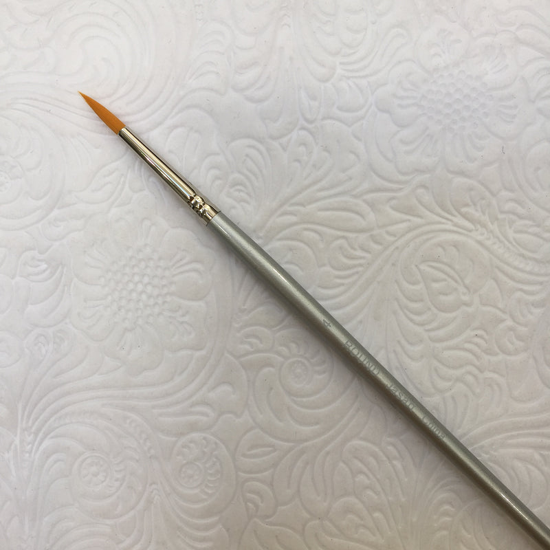 Golden Synthetic Round Brush - #4