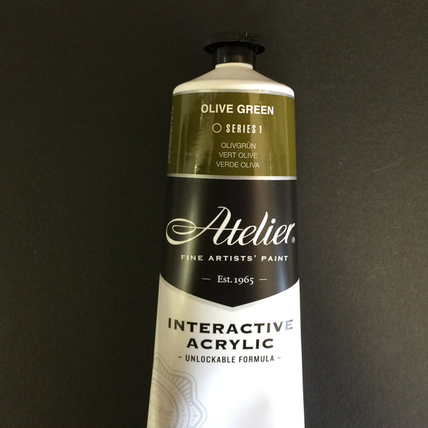 Atelier Interactive Artist Acrylic - Olive Green - 80ml tube 