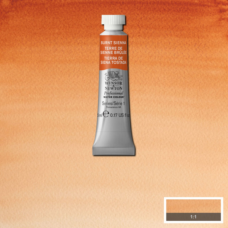 Winsor & Newton Professional Watercolour Burnt Sienna -Series 1 - 5ml tube (074)