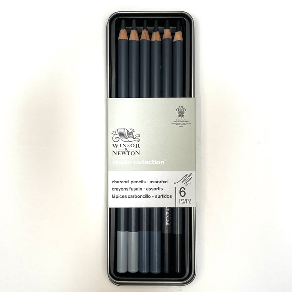  Winsor & Newton Studio Collection Charcoal Pencils tin -Set of 6