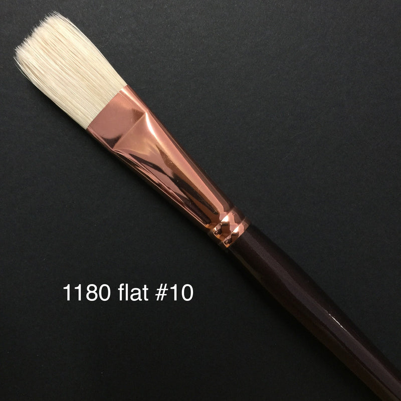 1180 Hog Taklon Flat Brush - #10