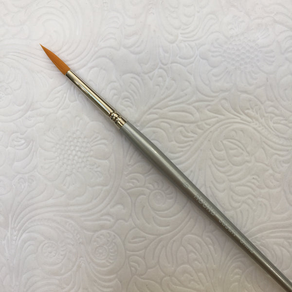 Golden Synthetic Round Brush - #6