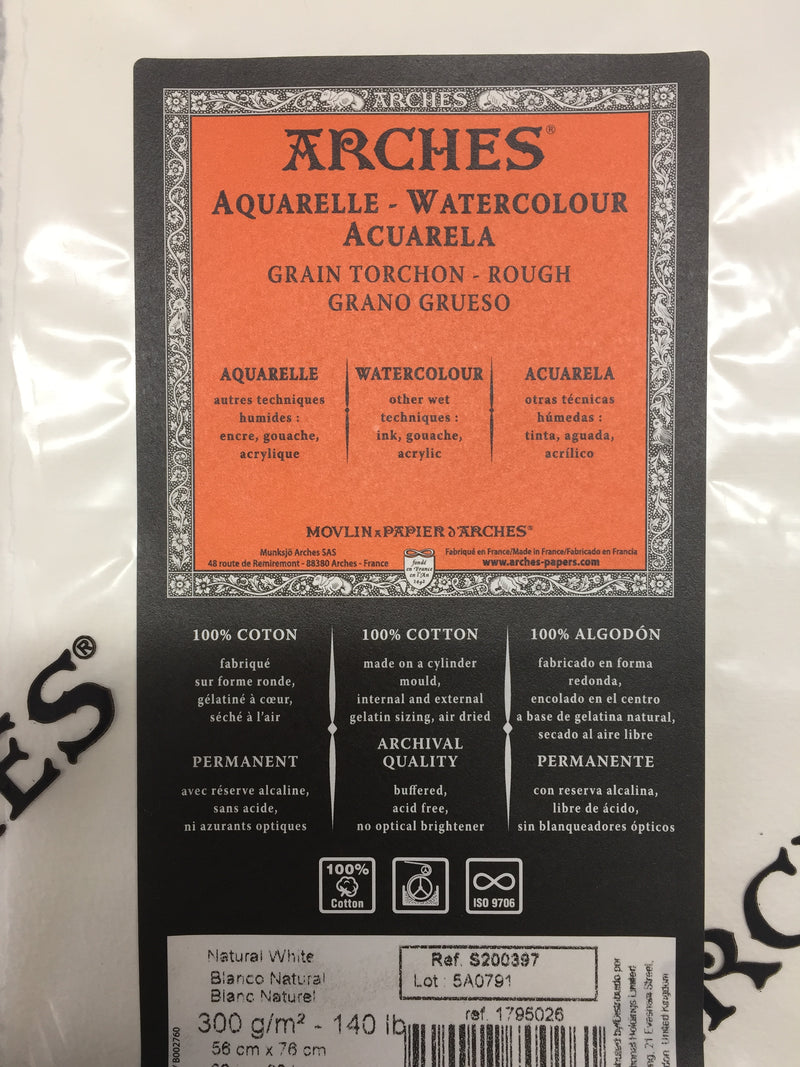 Arches Rough - Natural - 300g Sheet 56 x 76cm ROUGH