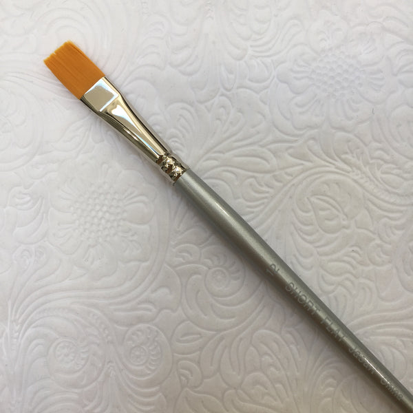  ﻿Golden Synthetic Short Flat Brush - #12