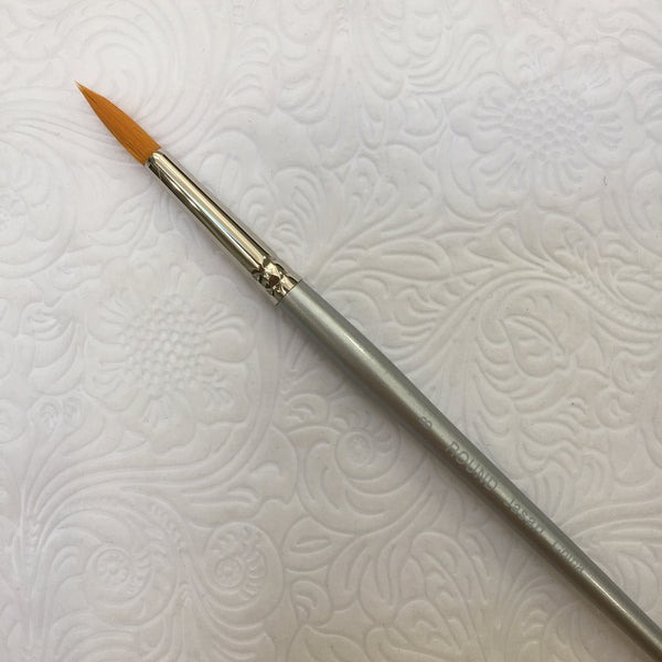 Golden Synthetic Round Brush - #8