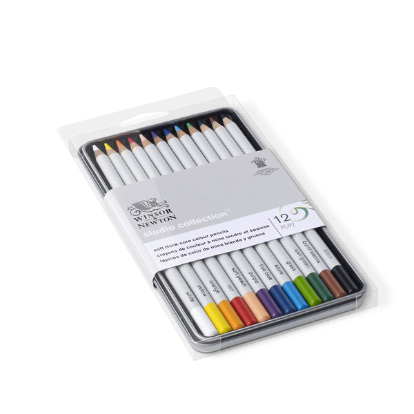  Winsor & Newton: Studio Coloured Pencils tin -Set of 12