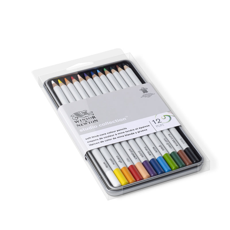  Winsor & Newton: Studio Coloured Pencils tin -Set of 12