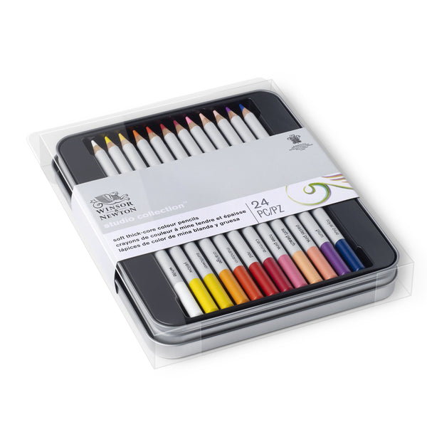  Winsor & Newton: Studio Coloured Pencils tin -Set of 24