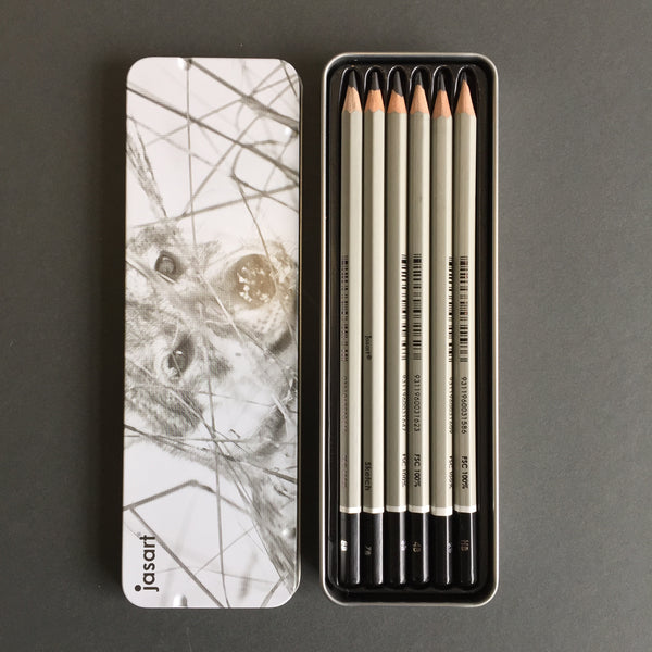Jasart: Graphite Sketch Pencils tin of 6