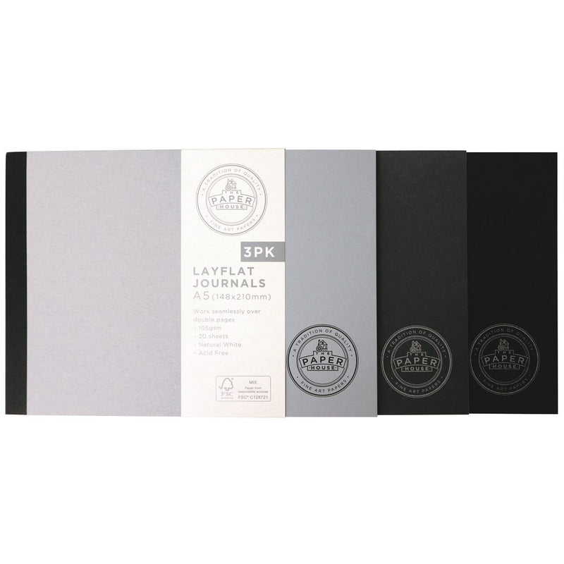 TPH (The Paper House) Journal A5 Landscape (3pack) - 105gsm