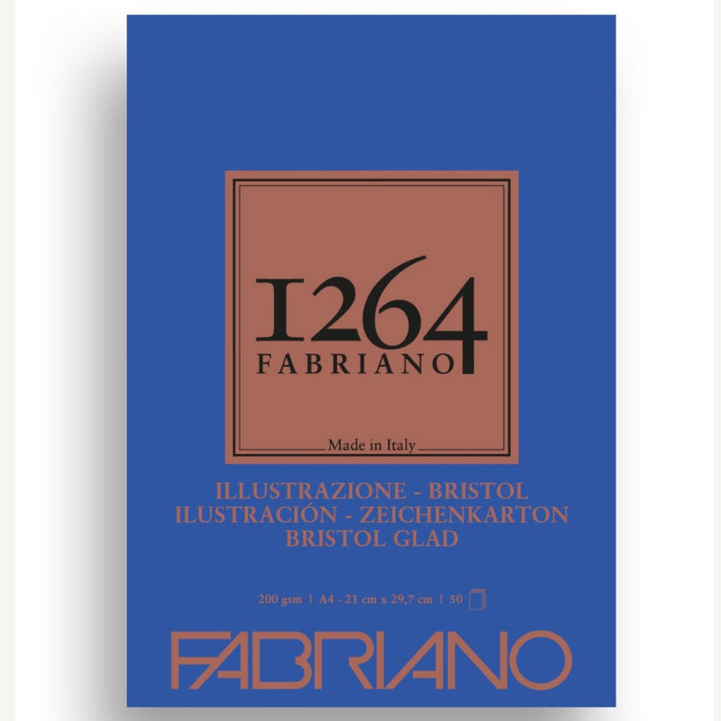 Fabriano 1264 Bristol Pad A4 50 sheets - 300gsm - Extra Smooth, Extra White 