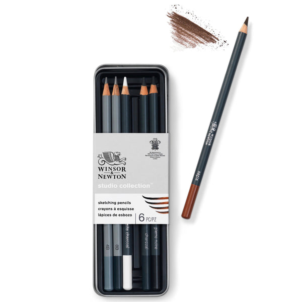 Winsor Newton: Sketching Pencils tin of 6