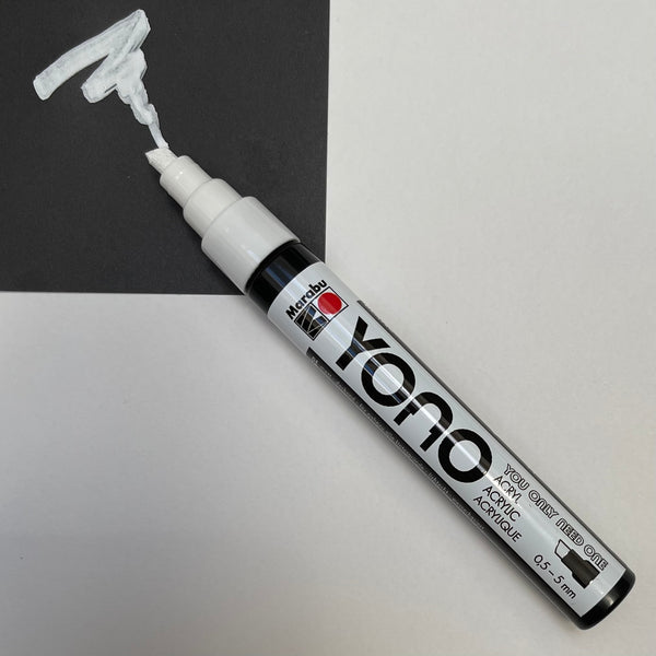 Marabu YONO 070 White (CHISEL) Acrylic Marker