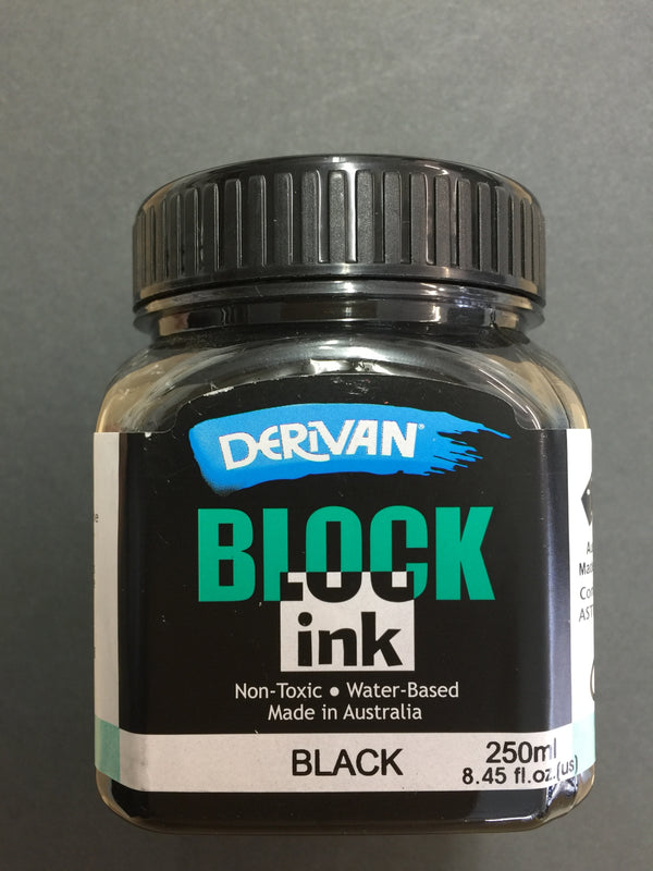 Derivan Block Printing Ink - Black 250ml