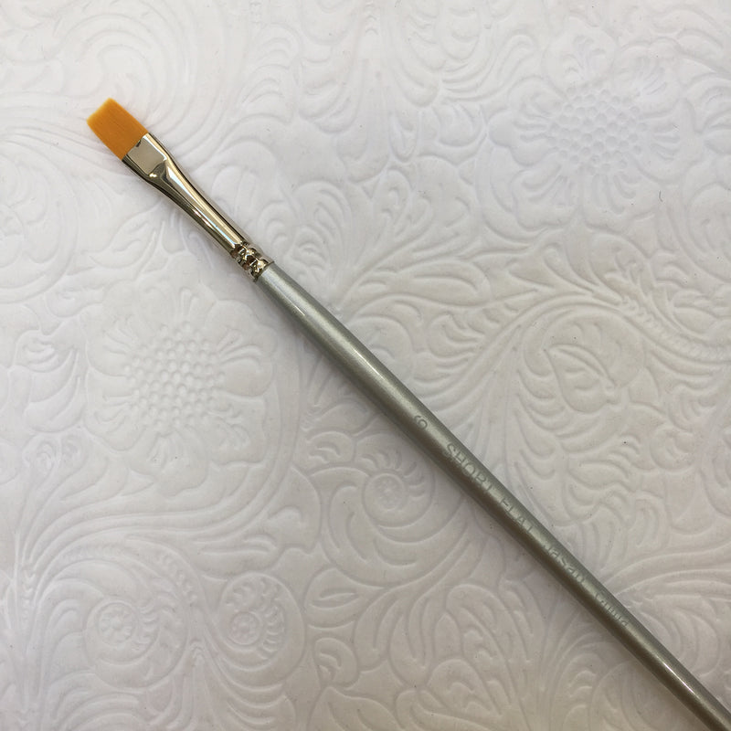  ﻿Golden Synthetic Short Flat Brush - #6