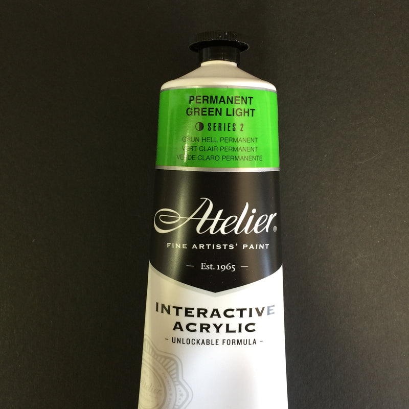Atelier Interactive Artist Acrylic - Permanent Green Light - 80ml tube 