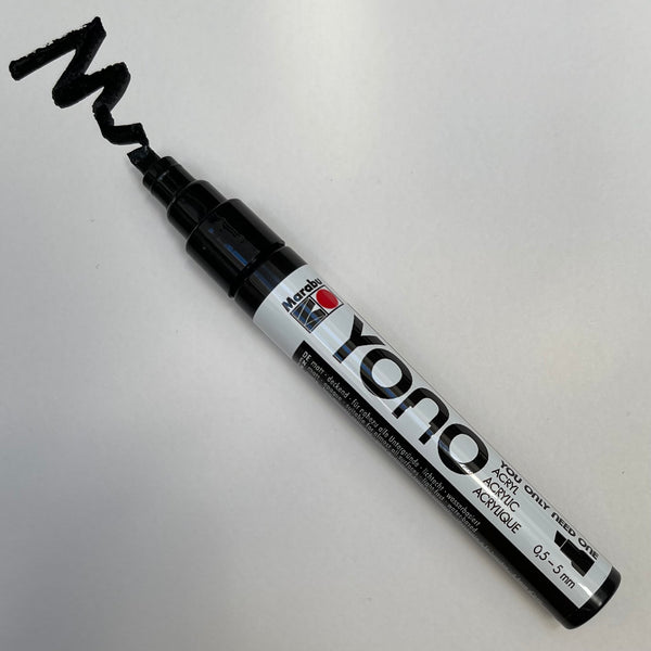 Marabu YONO 073 Black (CHISEL) Acrylic Marker