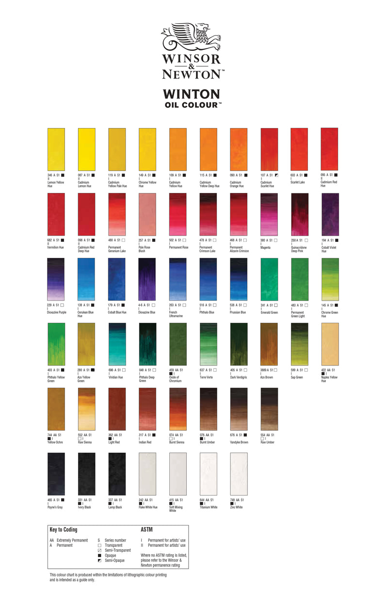 Winsor & Newton Winton Colour Chart 